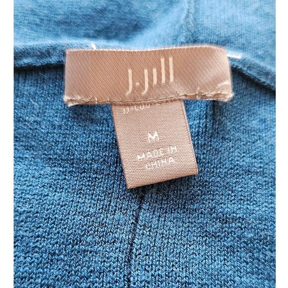 J. Jill Women's Long Sleeve Back Seamed Wool Stretch Sweater Dress Size M Teal - Picture 4 of 6